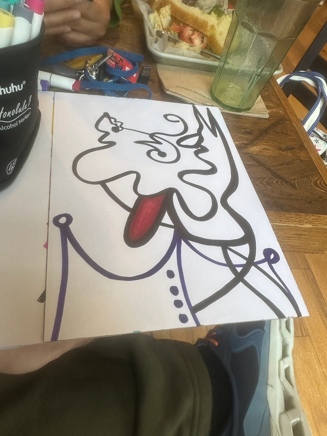 A playful King Zazz signoff drawing